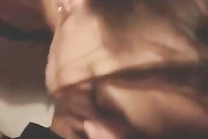 Brown-haired neighbor admires me with her oral-service skills