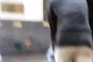 Sexy sweetheart inadvertently flashed her underclothing in taut panties