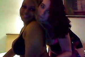 Private cam show with a hawt interracial lesbo pair