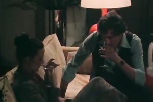 Dude tries to tempt that brunette hair and succeeds at last