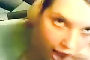 Cute and sexy sweetheart in baths takes her friend's big dong