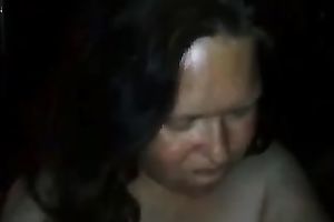 Chunky brunette hair milf dirty slut wife with big saggy tits riding me on top