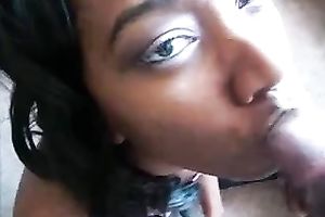 My nasty ebon GF craves me to cum on her lascivious face