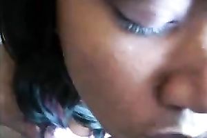 My nasty ebon GF craves me to cum on her lascivious face