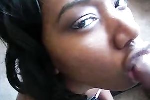 My nasty ebon GF craves me to cum on her lascivious face