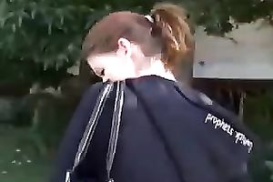 Bewitching hottie in constricted leggings definitely caught my attention