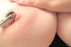 I love to tickle my large bewitching bazookas with Wartenberg wheel