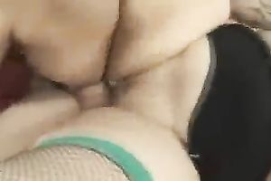 Fat wench in stockings acquires her face hole and twat banged hard