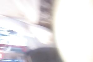 Pussy of chick receives stripped on shoe camera in an elevator