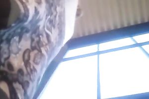 Pussy of chick receives stripped on shoe camera in an elevator