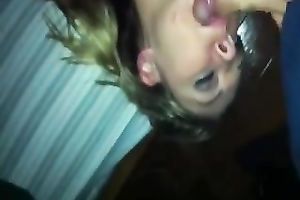 This naughty floozy with shapely titties knows how to give a great head