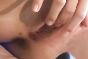 Fresh and carnal brunette hair teen bimbo on the couch touching herself