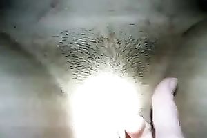 Playing with my wife's swollen cum-hole in front of a camera