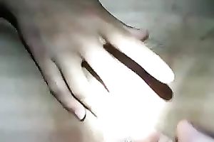 Playing with my wife's swollen cum-hole in front of a camera