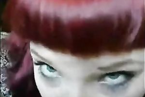 Pigtailed punk bitch is giving me a great blow job in front of a camera