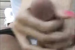 Brown-haired neighbor admires me with her cock-sucking skills