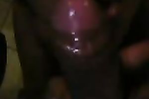 Ebony floozy is glad to engulf 10-Pounder and gulp some sex cream