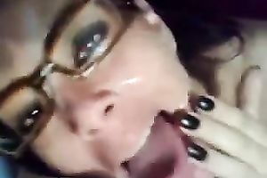 Hot French white cumslut horny white wife can't live without large load on her face