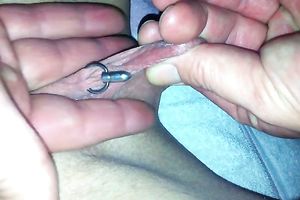 I just can not stop playing with this chick's pierced twat