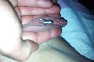 I just can not stop playing with this chick's pierced twat