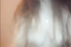 Webcam solo with me demonstrating my large natural jugs