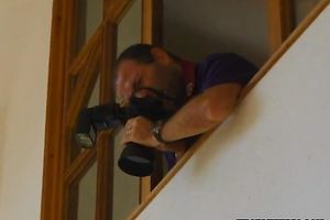 Short-haired golden-haired nympho likes to fuck on camera