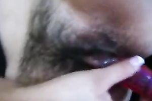 Hot pussy-toying scene with my corpulent brunette hair husband