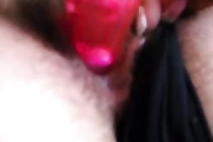 Hot pussy-toying scene with my corpulent brunette hair husband