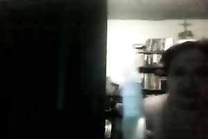 Ugly aged bitch shows her big natural love bubbles for the web camera