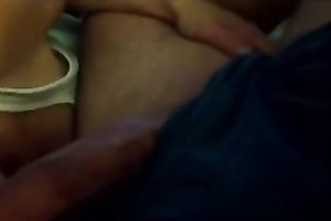 Playing with big red shaft of my boyfriend on our sex episode