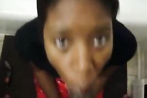 My ebon co-worker manages to milk my BBC dry on her face