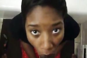 My ebon co-worker manages to milk my BBC dry on her face