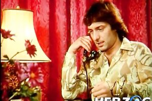 Three carnal lesbos acquire naughty in the bedroom in retro sex scene