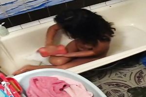 Just a cute Indian young sweetheart in the baths tub on hidden webcam