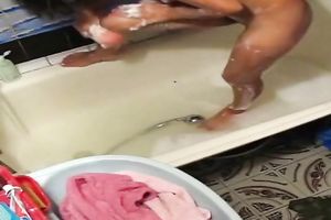 Just a cute Indian young sweetheart in the baths tub on hidden webcam