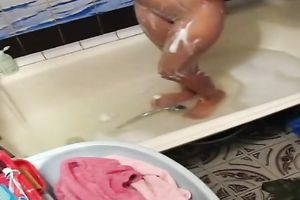 Just a cute Indian young sweetheart in the baths tub on hidden webcam