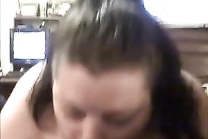 Mature brunette hair fattie milks my dark 10-Pounder dry in her face hole