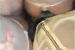 Sexually charged swarthy nymphos engage in a three-some