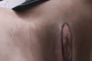 Brunette cutie fingers her love tunnel in homemade solo movie scene