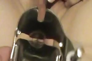 My girl plays with a speculum and lets me rub her snatch