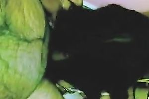 Juggy exotic harlot kneels in front of a fellow to engulf his prick