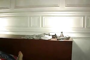 Nasty redhead beauty rides her fellow's weenie in bedroom