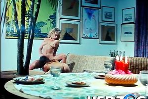 Two lusty lesbo whores please every other with cunt licking