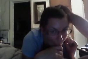 My bulky nerdy girlfriend in glasses is a oral-service queen