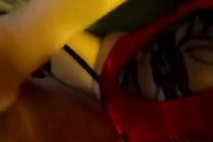 Super wicked sweetheart in red corset just likes to have sex on camera