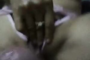 Thai wife pulls her pants to the side and takes my shlong up her slit