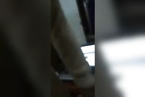 Thai wife pulls her pants to the side and takes my shlong up her slit