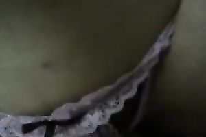Thai wife pulls her pants to the side and takes my shlong up her slit