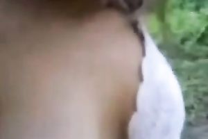 Exotic coed sucks my jock outdoors and enjoys rear banging