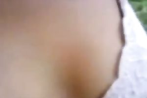 Exotic coed sucks my jock outdoors and enjoys rear banging